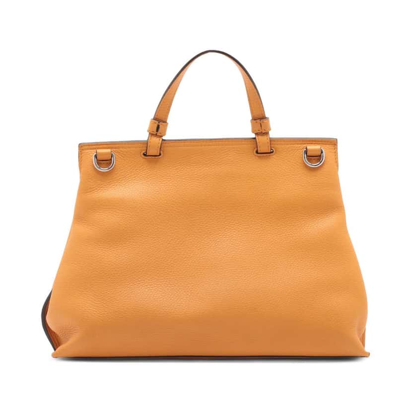 Gucci Medium Leather Bamboo Daily Satchel Orange Leather Good condition - Back View