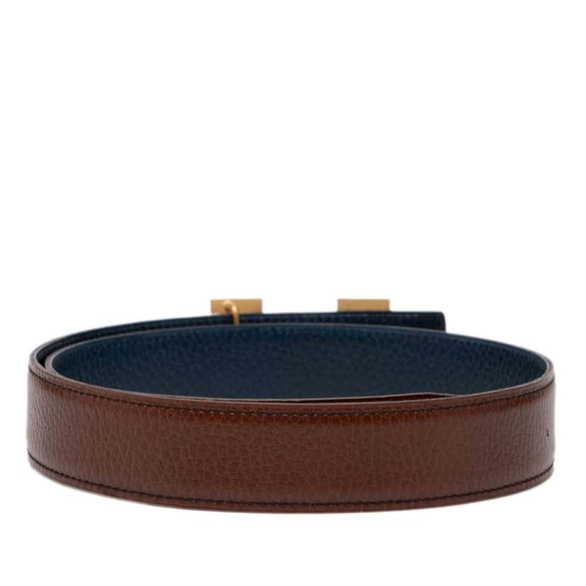 Hermès Togo Constance H Reversible Belt Brown Leather Good condition - Inside View