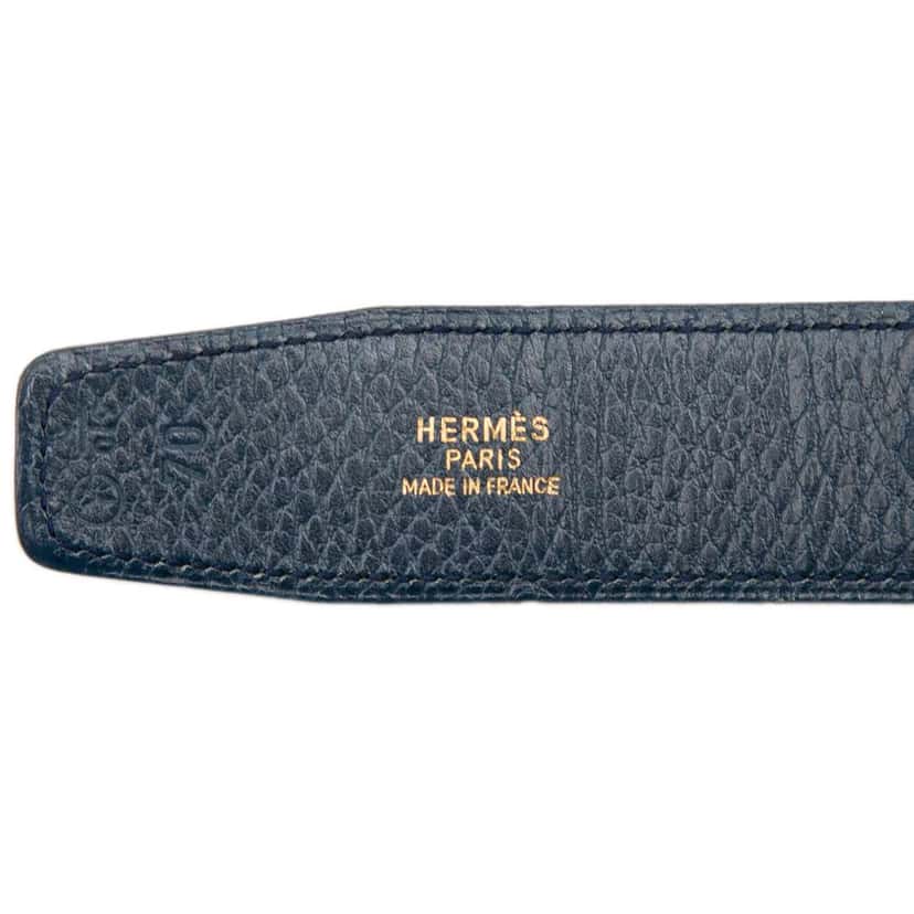 Hermès Togo Constance H Reversible Belt Brown Leather Good condition - Model View