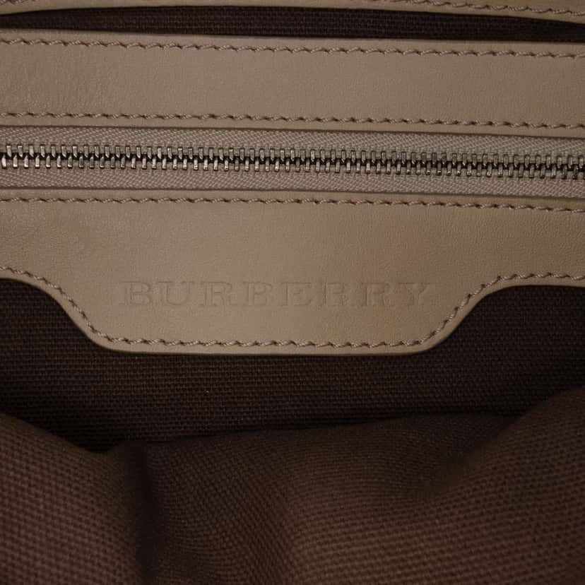 Burberry Medium Smoke Check Coated Canvas Walden Belted Hobo Brown Canvas Good condition - Box View