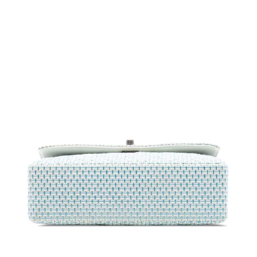 Chanel CC Quilted Tweed Chain Flap White Tweed Good condition - Inside View