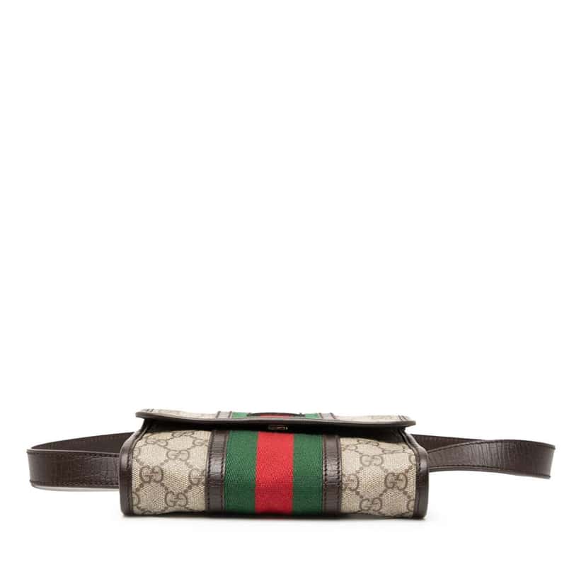 Gucci GG Supreme Web Belt Bag Brown Canvas Good condition - Inside View