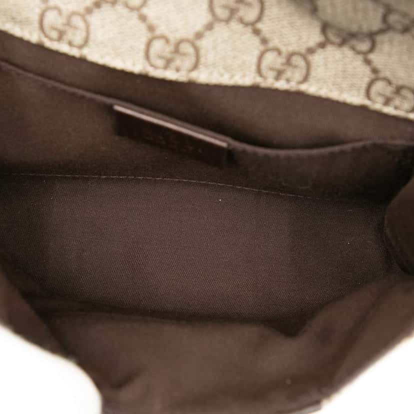 Gucci GG Supreme Web Belt Bag Brown Canvas Good condition - Model View