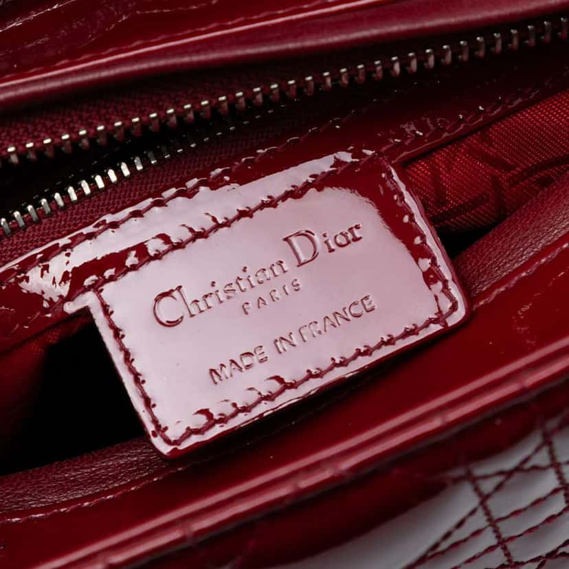 Dior Medium Patent Cannage Lady Dior Red Leather Good condition - Box View