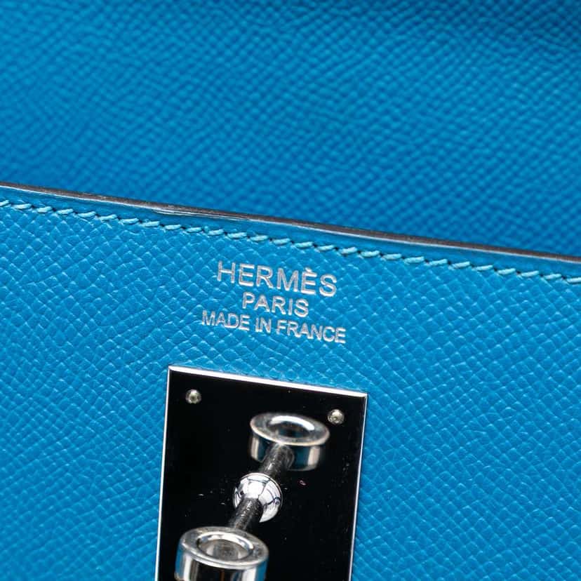 Hermès Epsom Kelly II Retourne 35 Blue Leather Very good condition - Box View