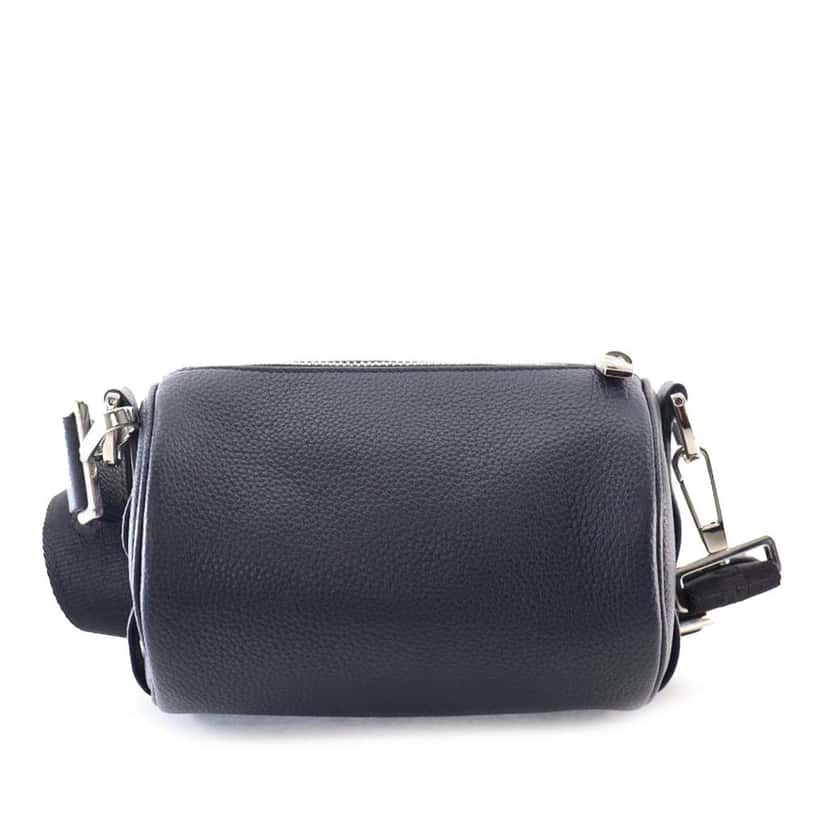 Dior Grained Calfskin Roller Messenger Bag Blue Leather Good condition - Back View