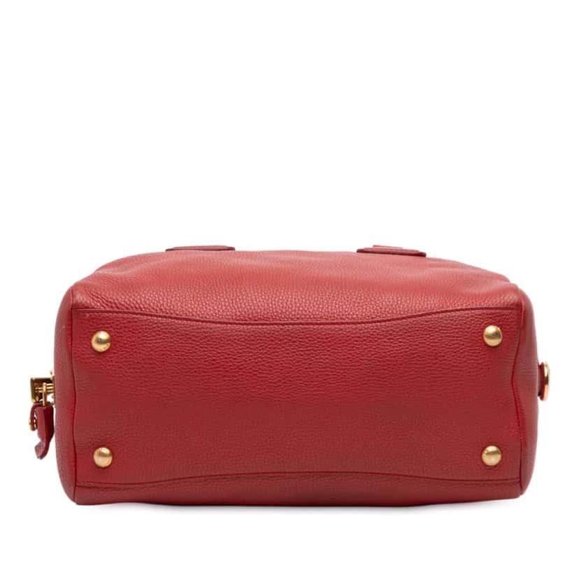 Prada Vitello Daino Shoulder Bag Red Leather Good condition - Inside View