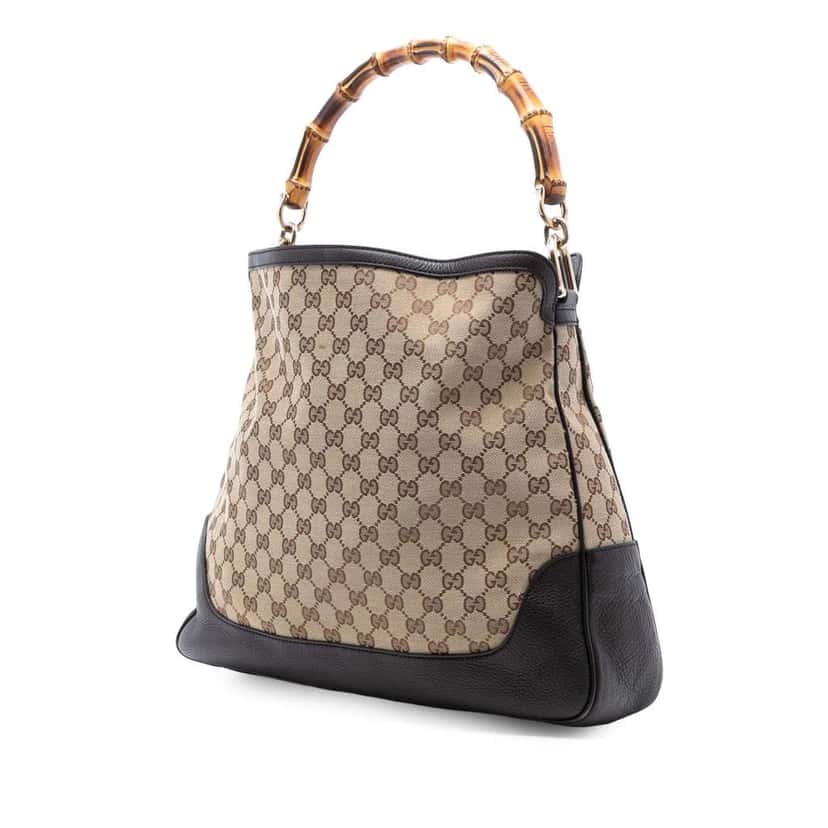 Gucci GG Canvas Bamboo Diana Satchel Brown Canvas Good condition - Back View