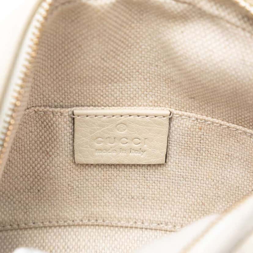 Gucci Mini Pebbled Calfskin Soho Chain Crossbody White Leather Very good condition - Box View
