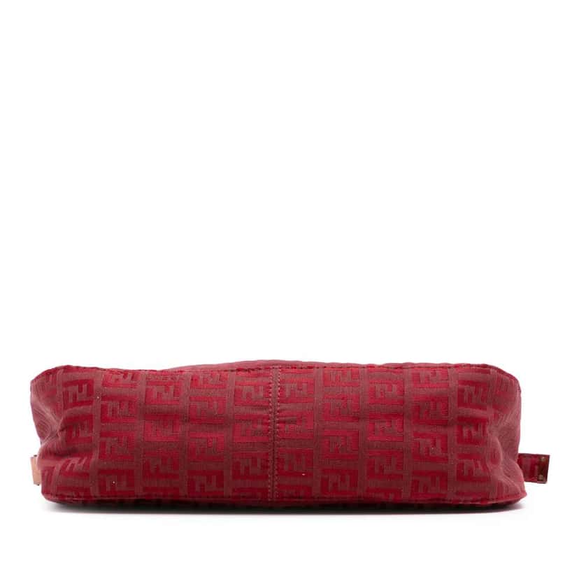 Fendi Zucchino Canvas Shoulder Bag Red Canvas Good condition - Inside View