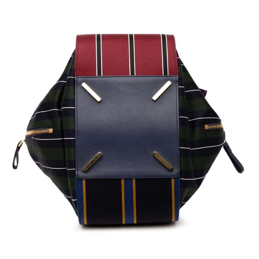 Loewe Medium Stripes Canvas and Leather Hammock Satchel Red Canvas Good condition - Inside View