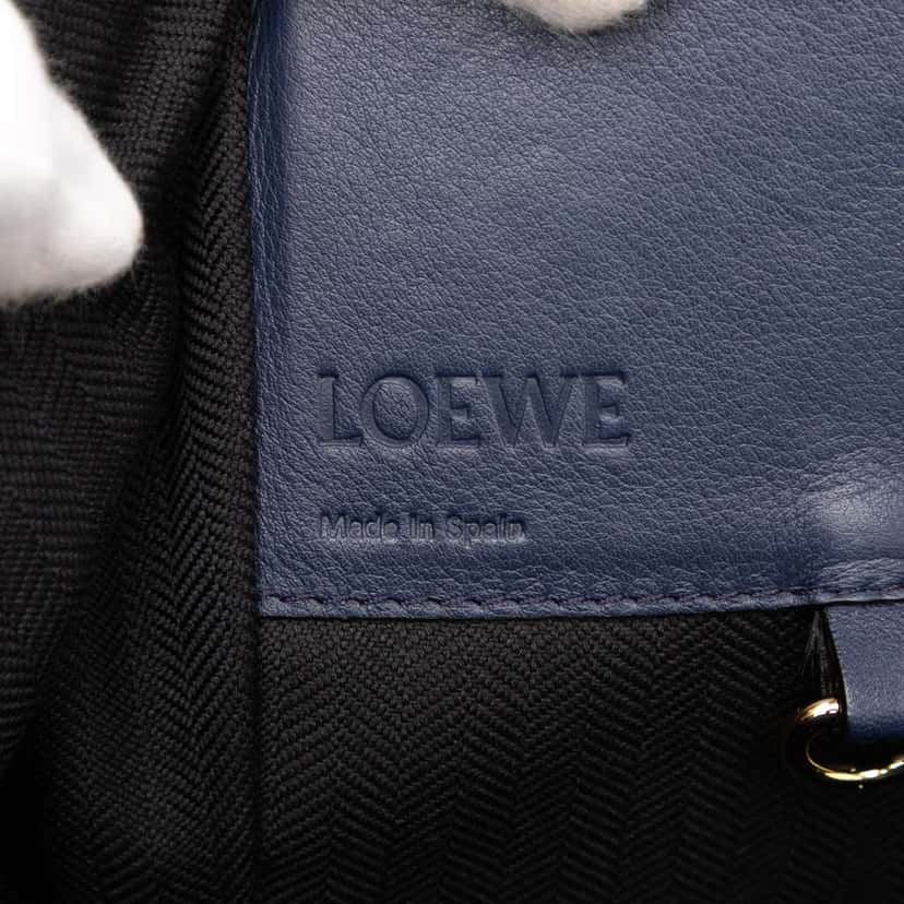 Loewe Medium Stripes Canvas and Leather Hammock Satchel Red Canvas Good condition - Box View