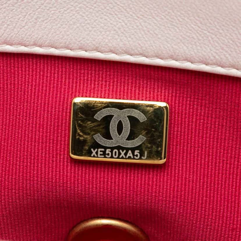Chanel Small Quilted Lambskin Acrylic Coco Love Flap White Leather Good condition - Box View