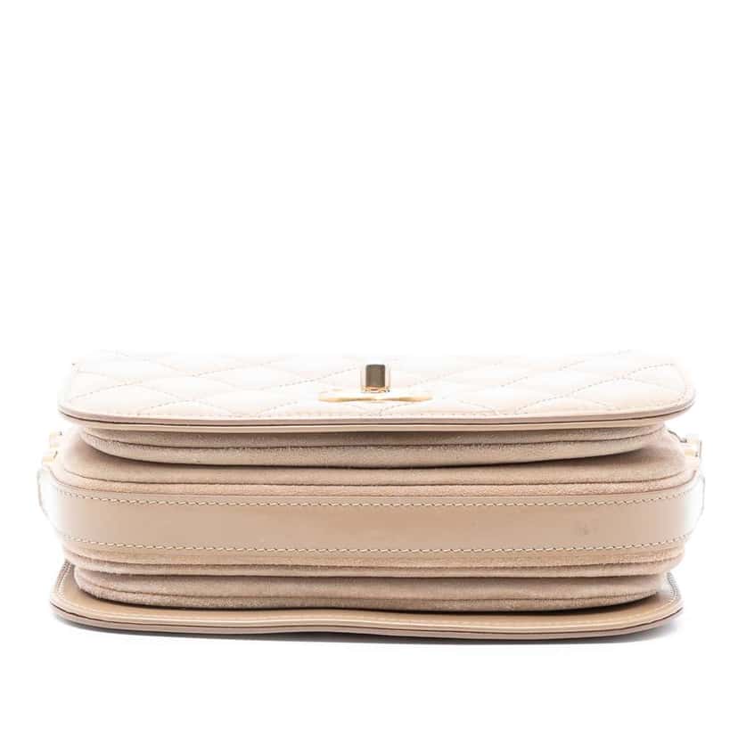 Chanel Mini Shiny Calfskin My Sweet CC Flap Brown Leather Fair condition - Inside View