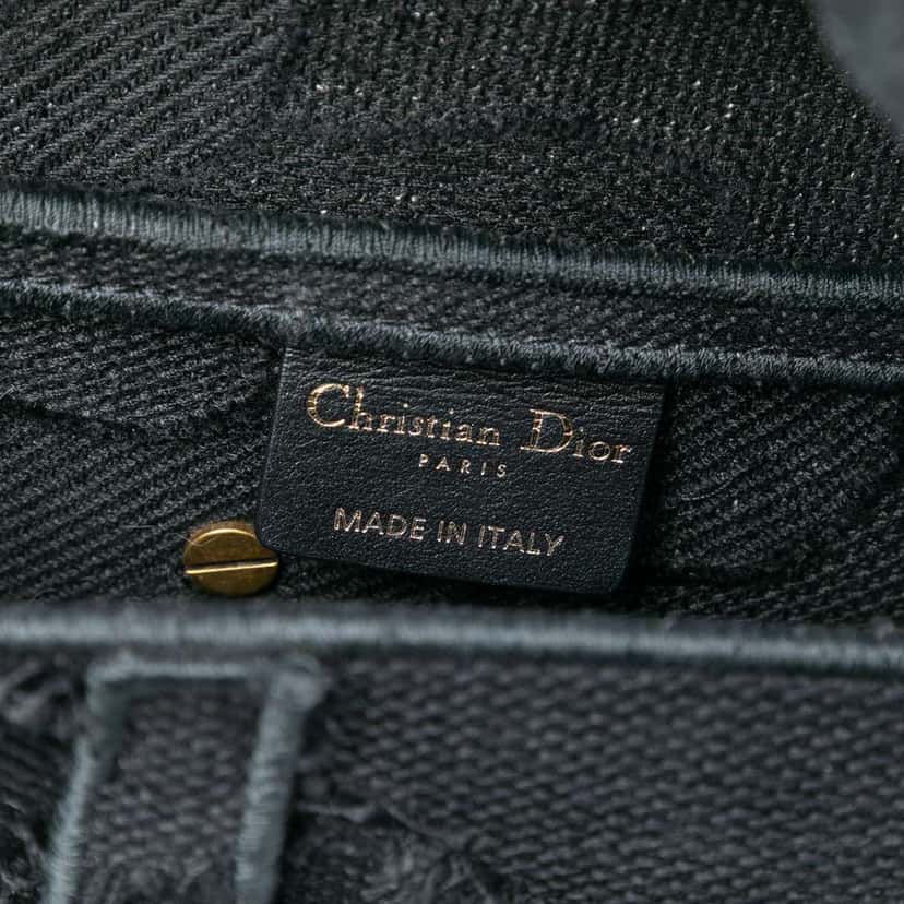 Dior Canvas Embroidered Camouflage Saddle Bag Black Canvas Good condition - Box View