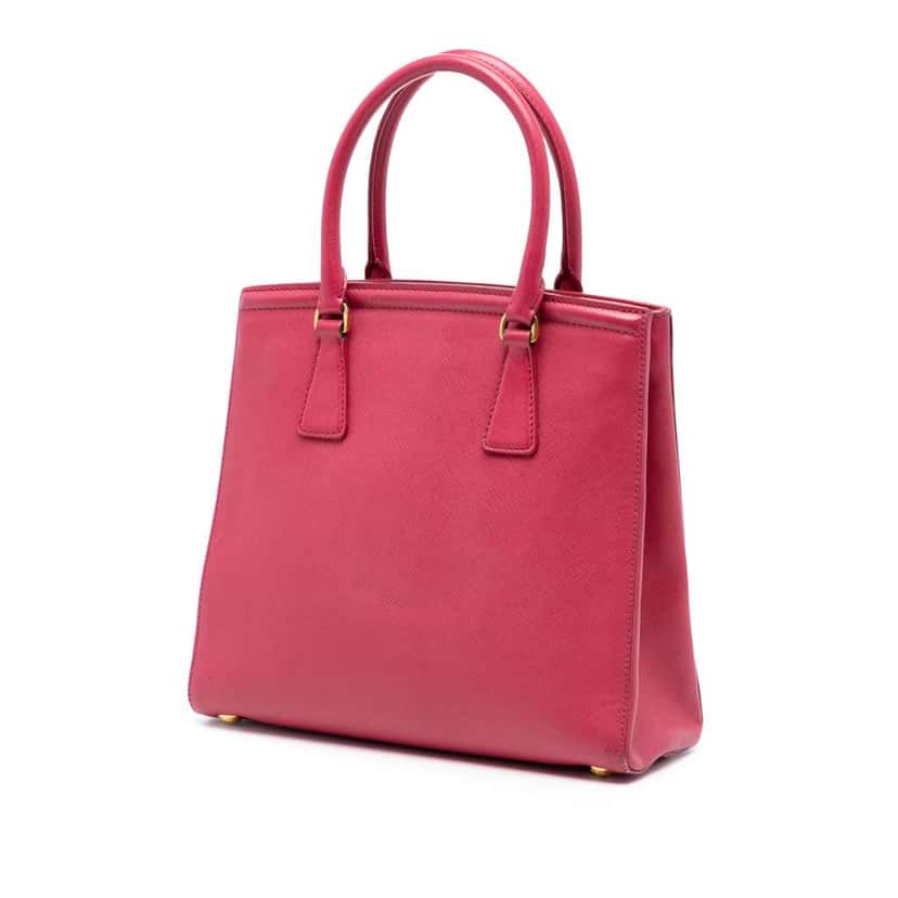 Prada Saffiano Lux Parabole Satchel Pink Leather Good condition - Back View