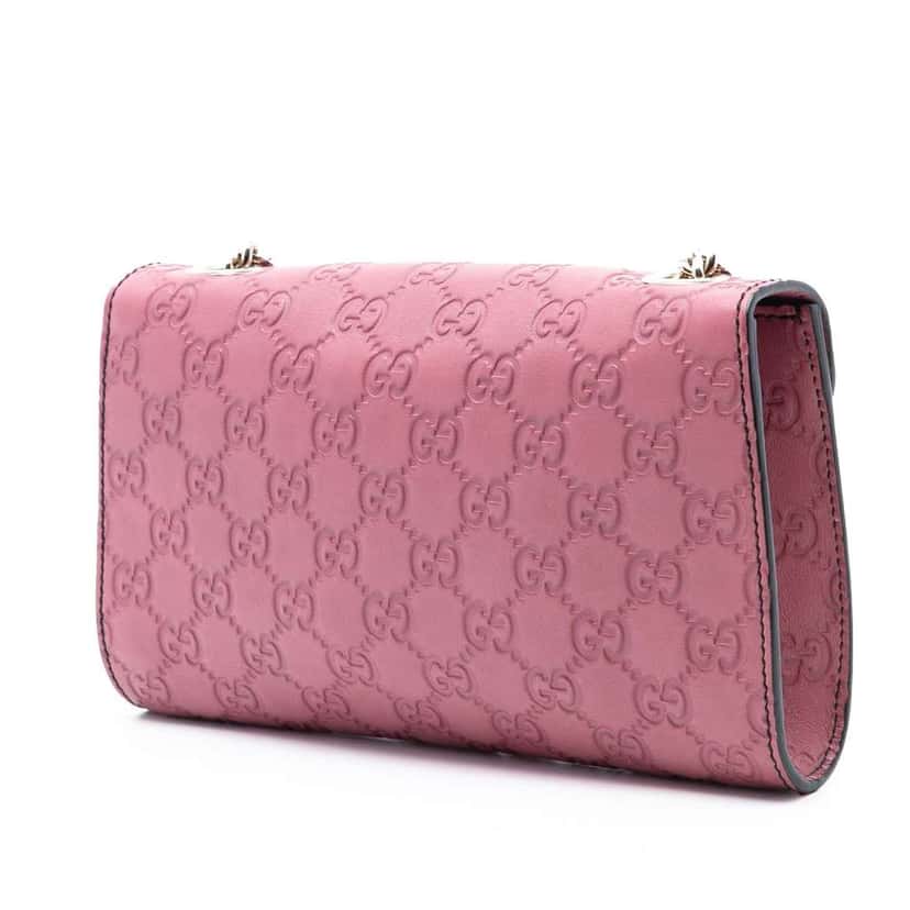 Gucci Small Guccissima Emily Crossbody Pink Leather Good condition - Back View