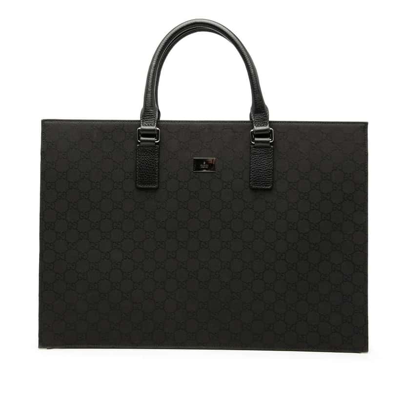 Gucci GG Nylon Executive Business Bag Black Good condition - Front View