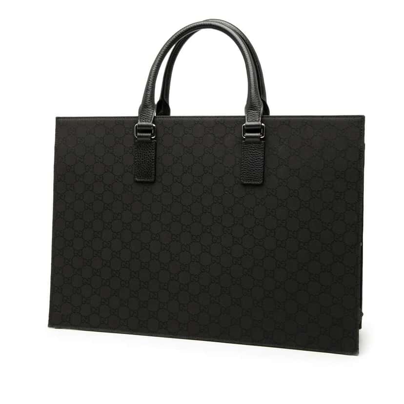 Gucci GG Nylon Executive Business Bag Black Good condition - Back View