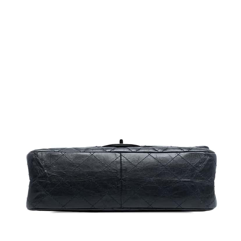 Chanel Aged Calfskin Reissue 2.55 Double Flap 227 Blue Leather Very good condition - Inside View