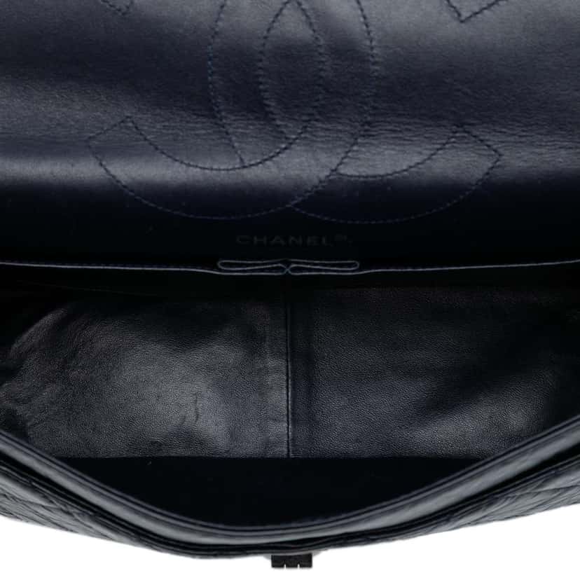 Chanel Aged Calfskin Reissue 2.55 Double Flap 227 Blue Leather Very good condition - Model View