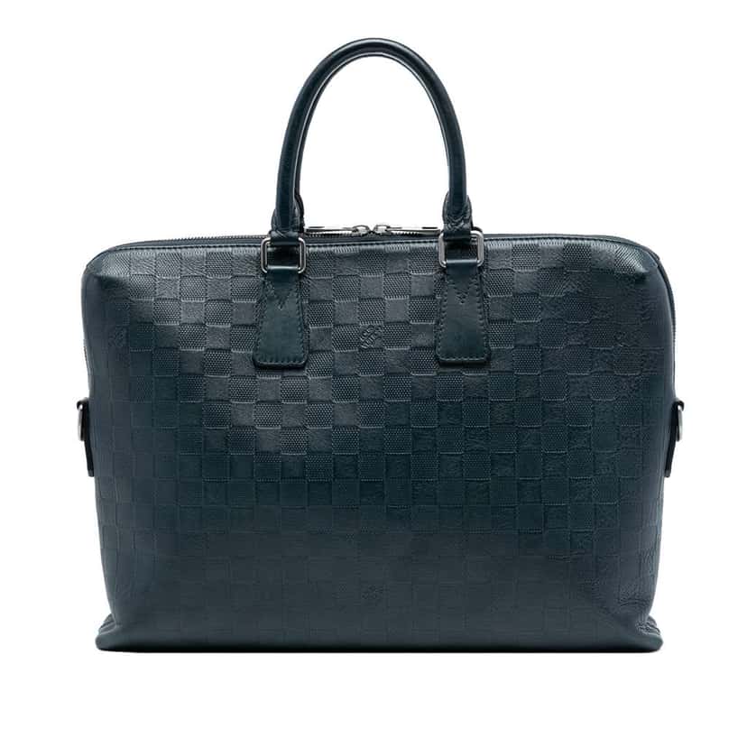 Louis Vuitton Damier Infini Porte Documents Jour Blue Leather Good condition - Front View