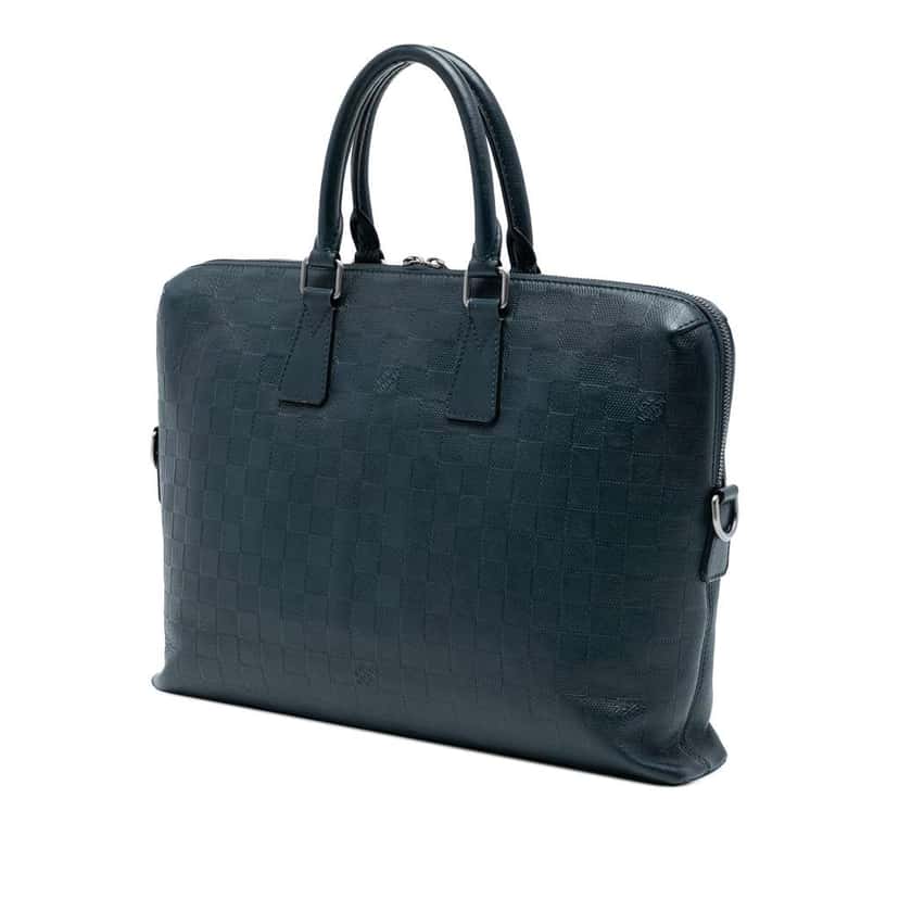 Louis Vuitton Damier Infini Porte Documents Jour Blue Leather Good condition - Back View