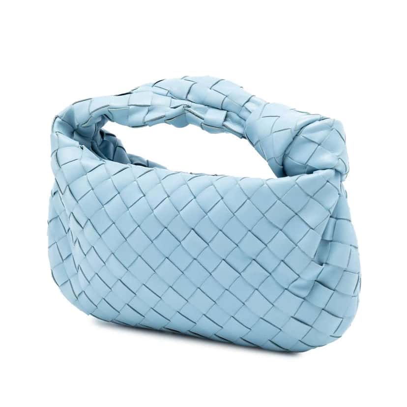 Bottega Veneta Mini Nappa Intrecciato Jodie Blue Leather Good condition - Back View