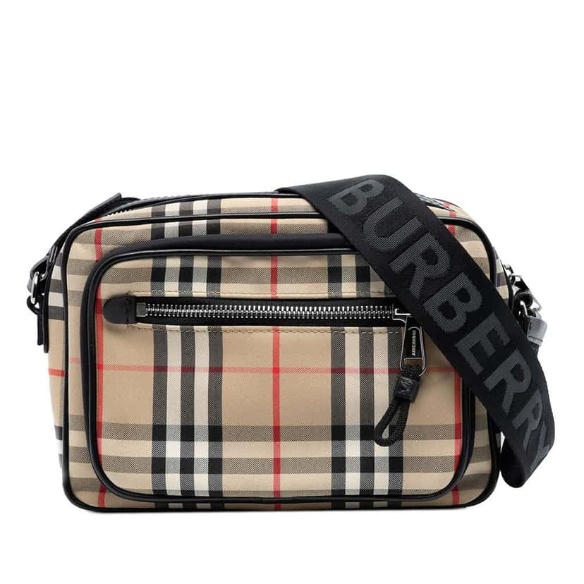 Burberry House Check Canvas Paddy Crossbody Brown Canvas Good condition - Front View