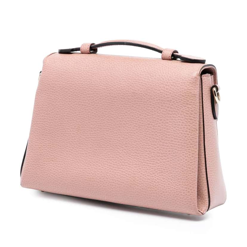 Gucci Small Dollar Calfskin Interlocking G Satchel Pink Leather Good condition - Back View