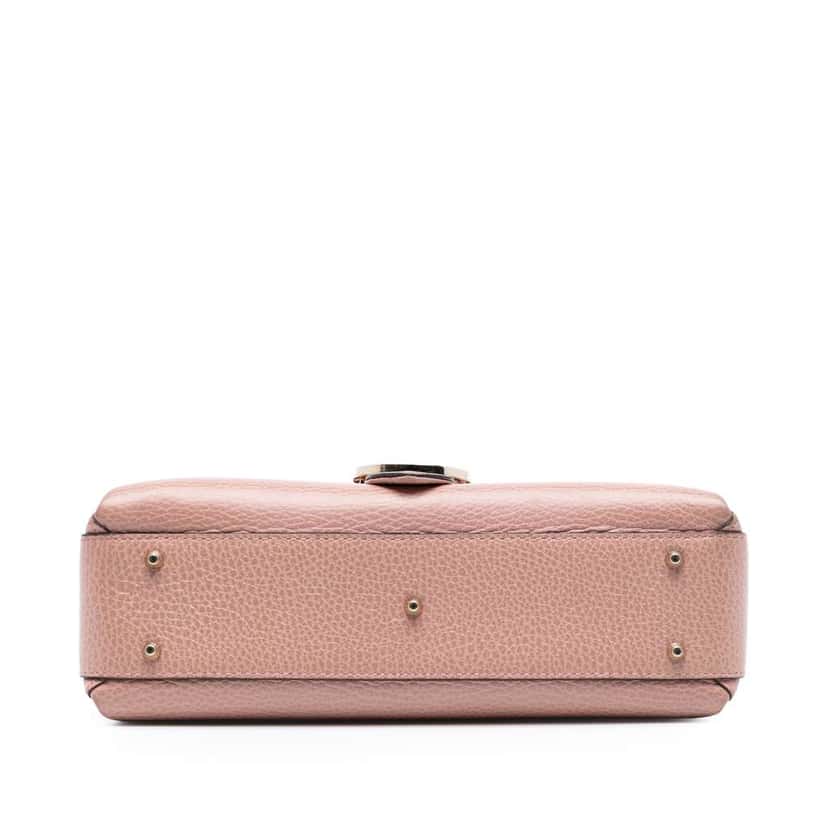 Gucci Small Dollar Calfskin Interlocking G Satchel Pink Leather Good condition - Inside View