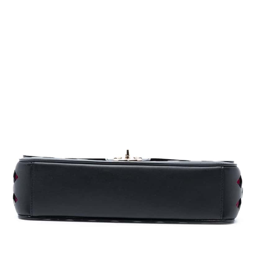 Chanel Large Perforated Calfskin See Through Flap Black Leather Very good condition - Inside View