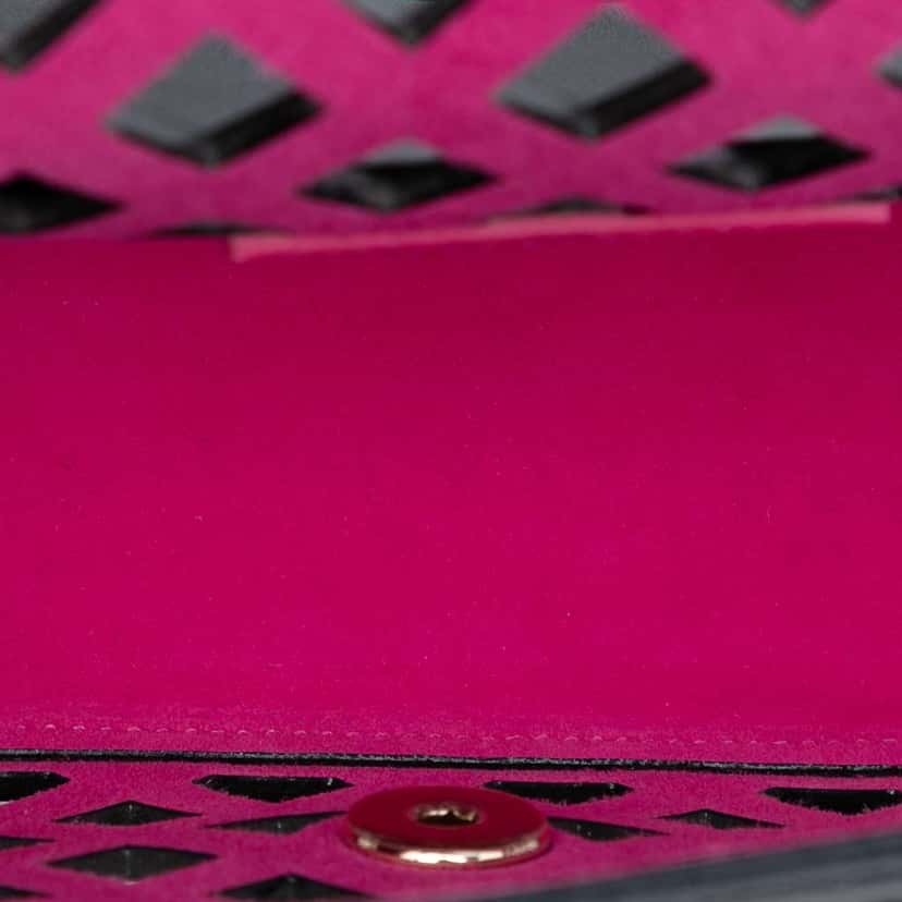 Chanel Large Perforated Calfskin See Through Flap Black Leather Very good condition - Model View