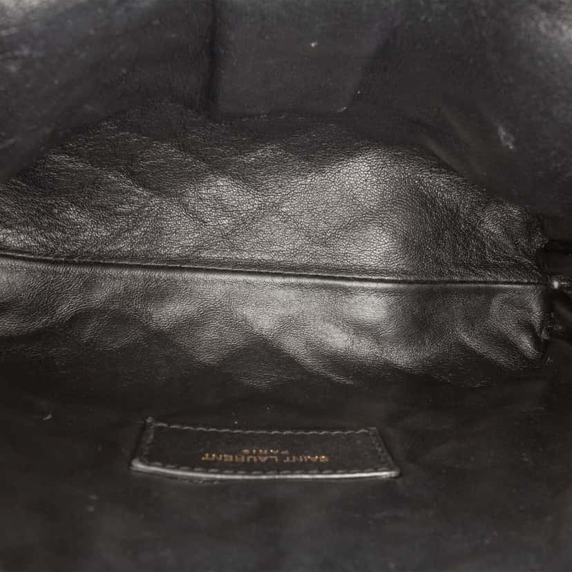 Saint Laurent Mini Quilted Lambskin Gaby Zippered Pouch Black Leather Very good condition - Model View