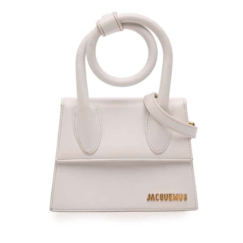 Jacquemus Le Chiquito Noeud White Leather Very good condition - Front View