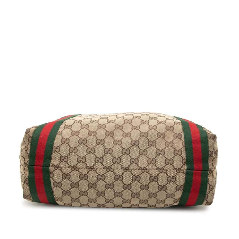 Gucci GG Canvas Web Tote Brown Canvas Good condition - Inside View
