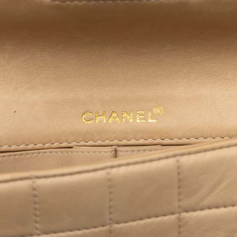 Chanel CC Chocolate Bar Lambskin and Patent East West Flap Brown Leather Good condition - Box View