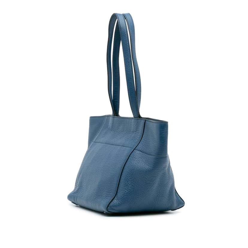 Prada Vitello Daino Tote Blue Leather Good condition - Back View
