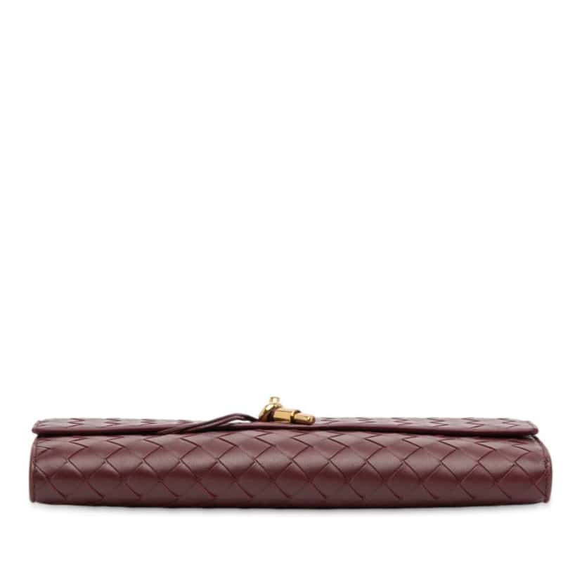 Bottega Veneta Lambskin Intrecciato Andiamo Clutch Red Leather Good condition - Inside View