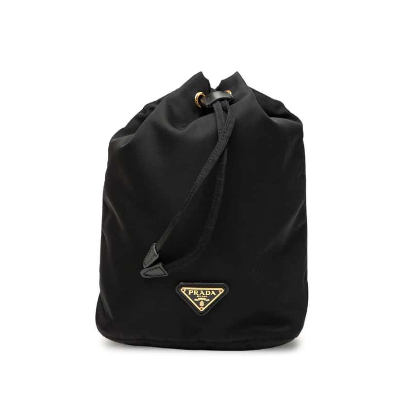 Prada Tessuto Drawstring Pouch Black Good condition - Front View