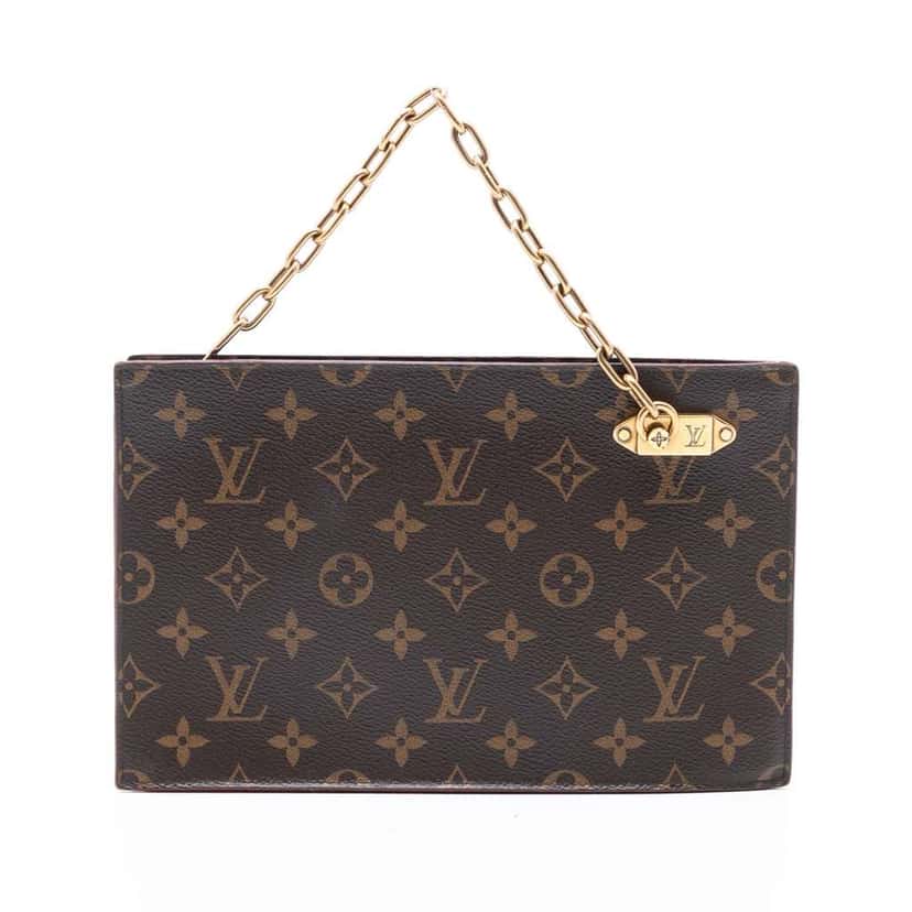 Louis Vuitton Monogram Legacy Chain Clutch Brown Good condition - Front View