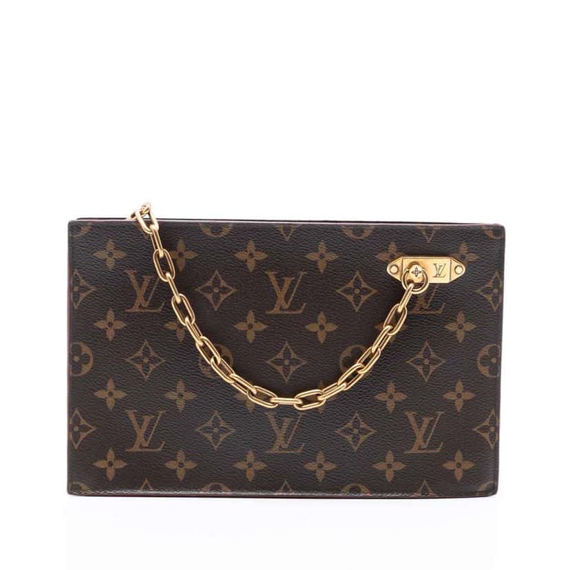 Louis Vuitton Monogram Legacy Chain Clutch Brown Good condition - Back View
