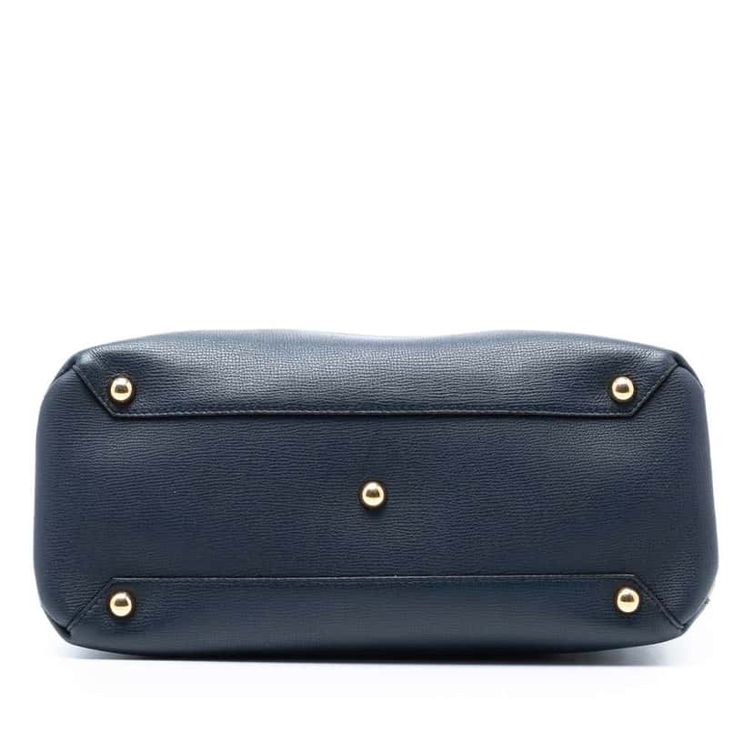 Burberry Medium Leather and House Check Banner Satchel Blue Leather Good condition - Inside View