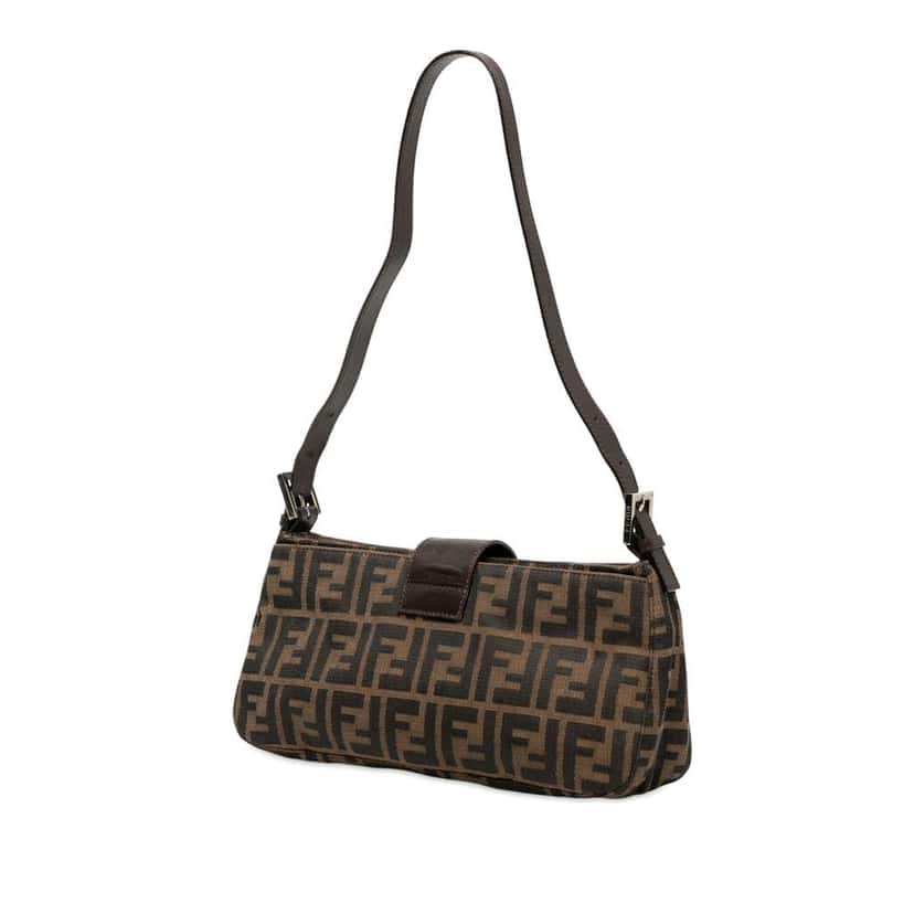 Fendi Zucca Canvas Shoulder Bag Brown Canvas Good condition - Back View