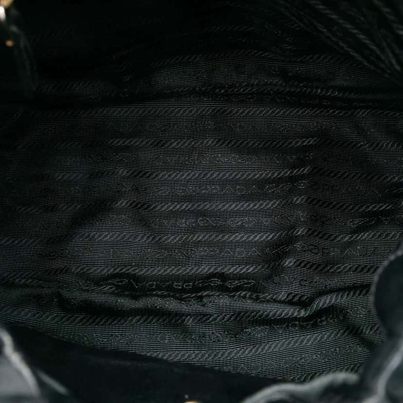 Prada Tessuto Logo Bow Satchel Black Good condition - Model View