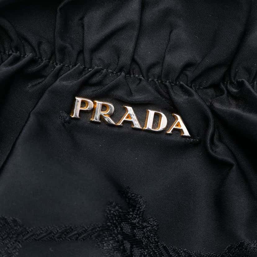 Prada Tessuto Logo Bow Satchel Black Good condition - Box View