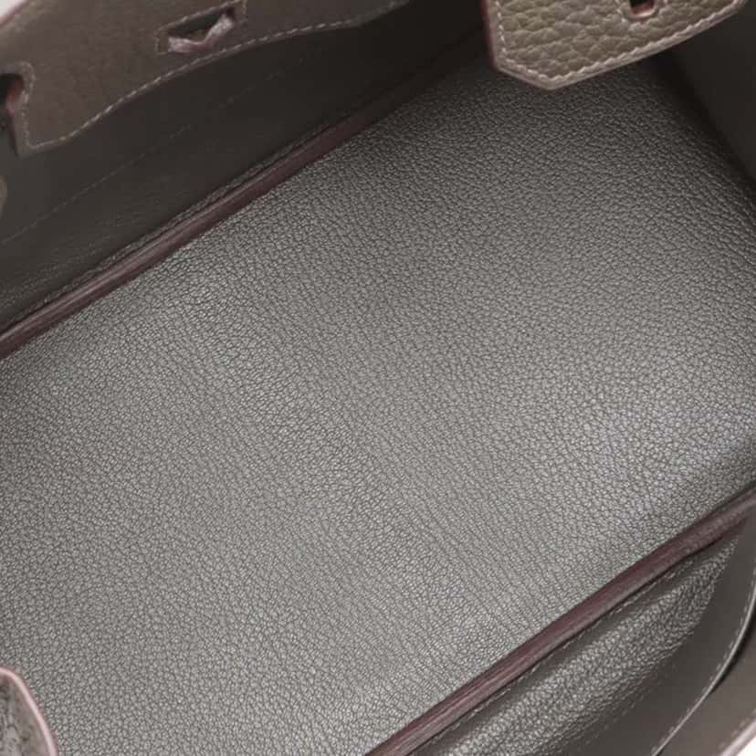 Hermès Limited Edition Fjord Barenia Birkin Club Retourne 30 Green Leather Good condition - Inside View