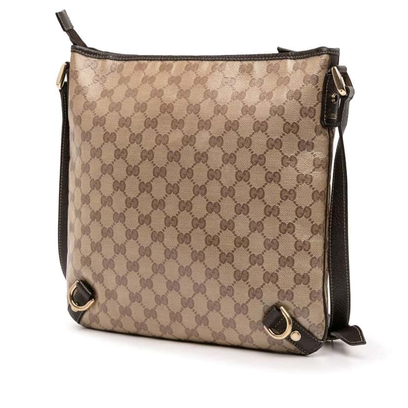 Gucci GG Crystal Abbey D Ring Crossbody Brown Canvas Good condition - Back View