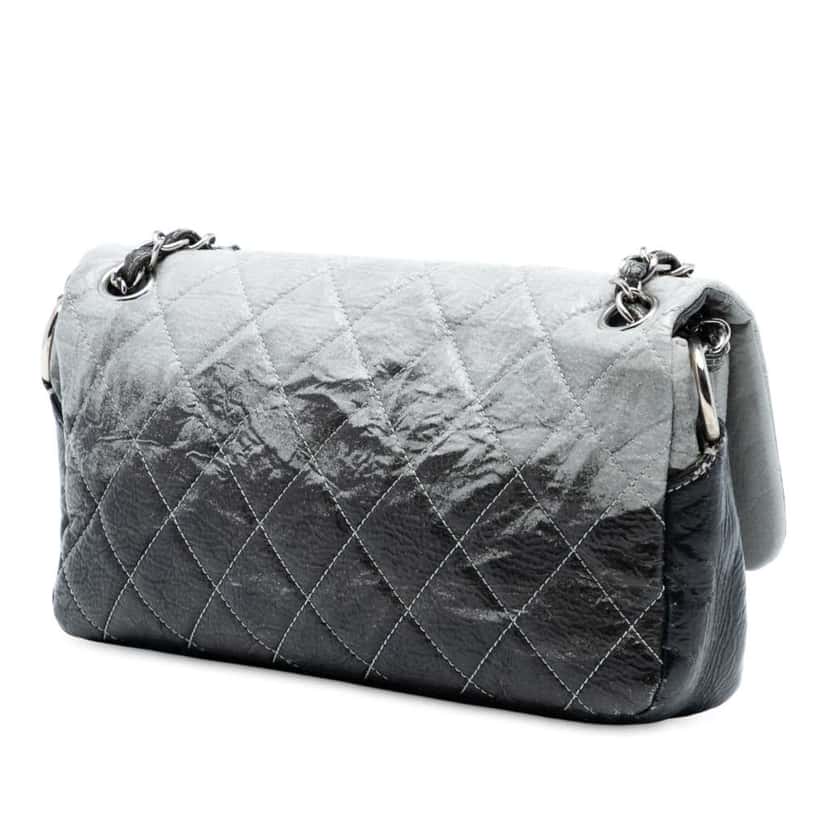 Chanel Small CC Quilted Vinyl Melrose Degrade Flap Grey Good condition - Back View