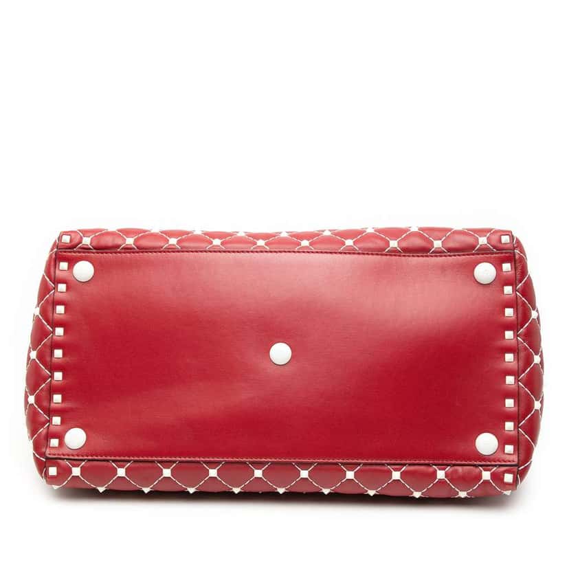 Valentino Lambskin Free Rockstud Spike Shoulder Bag Red Leather Good condition - Inside View